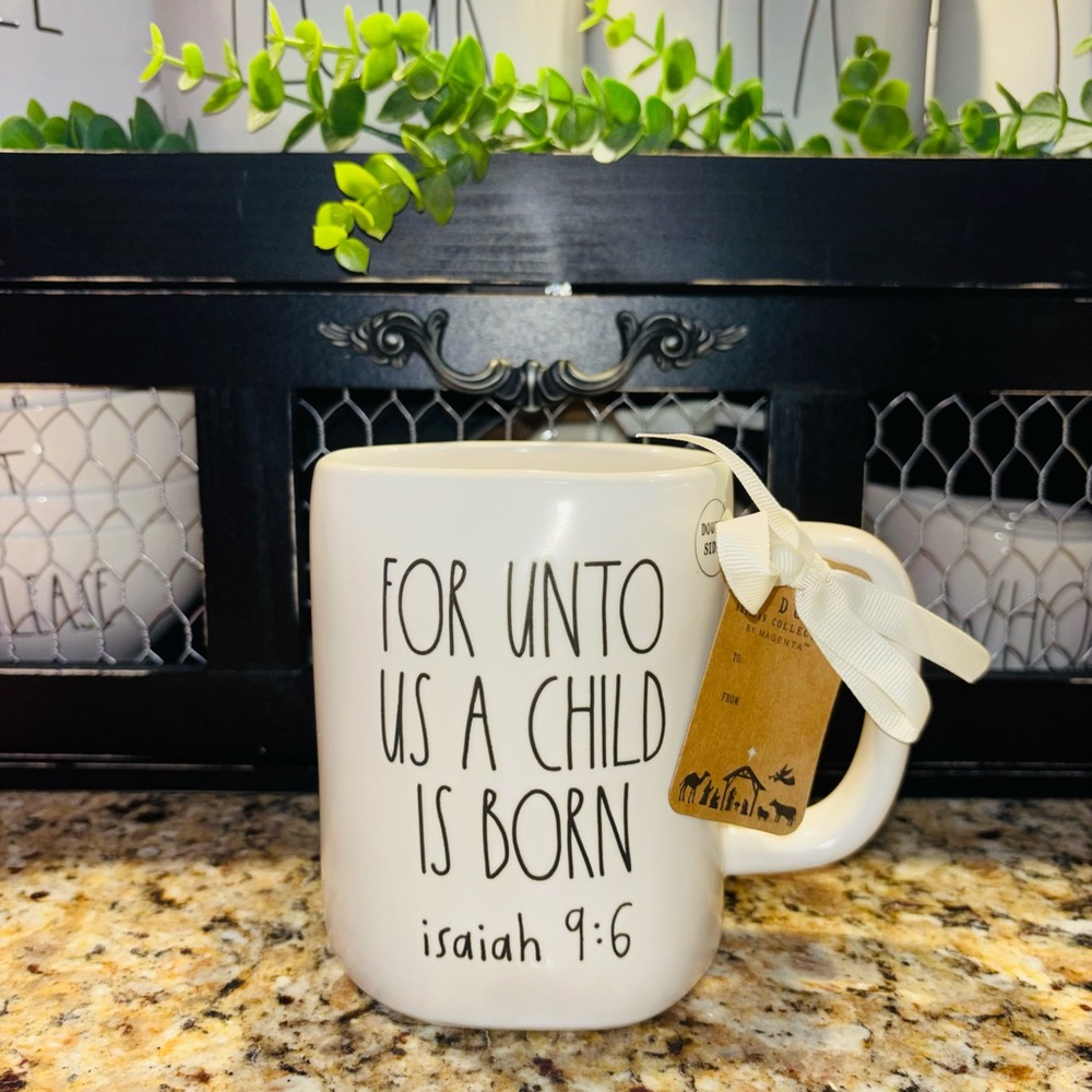 Rae Dunn “For Unto Us a Child Is Born – Isaiah” Mug ✝️ | NWT